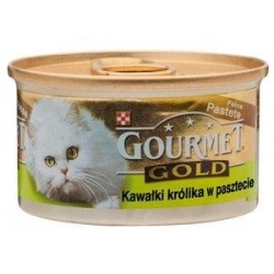 GOURMET GOLD mix łosoś/wołowina/kurczak/królik 85g / 24szt